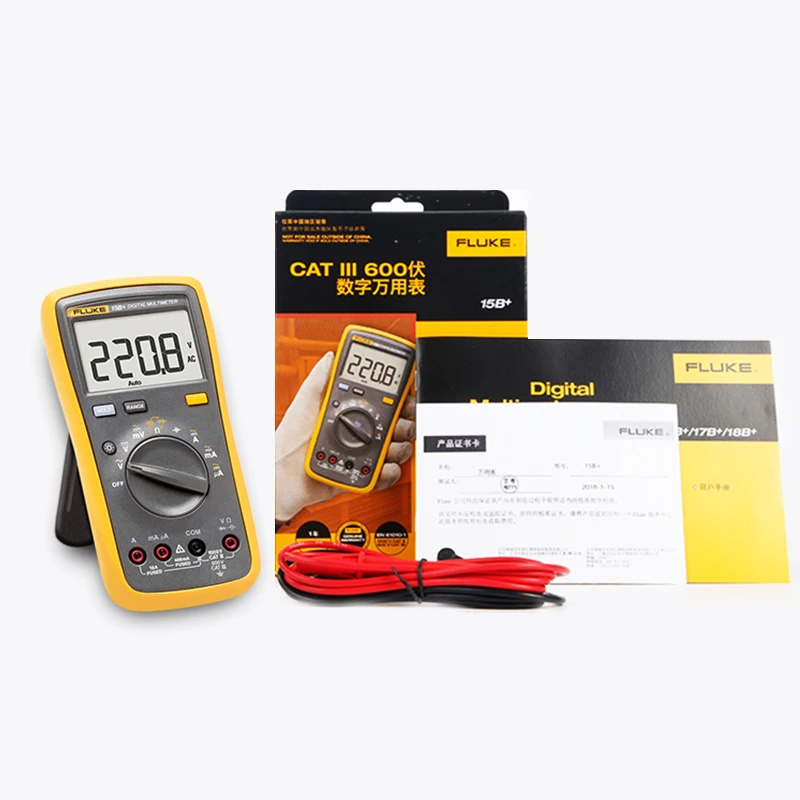 Fluke 15b Plus Professional Digital Multimeter Polymeter Tester Electrical Multitester Voltmeter
