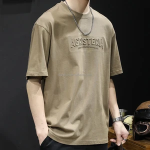 Italian Designer Men's T-shirts 100% Cotton Woven Breathable Quick Dry Casual Loose Fit Oversized Print Your Own Brand