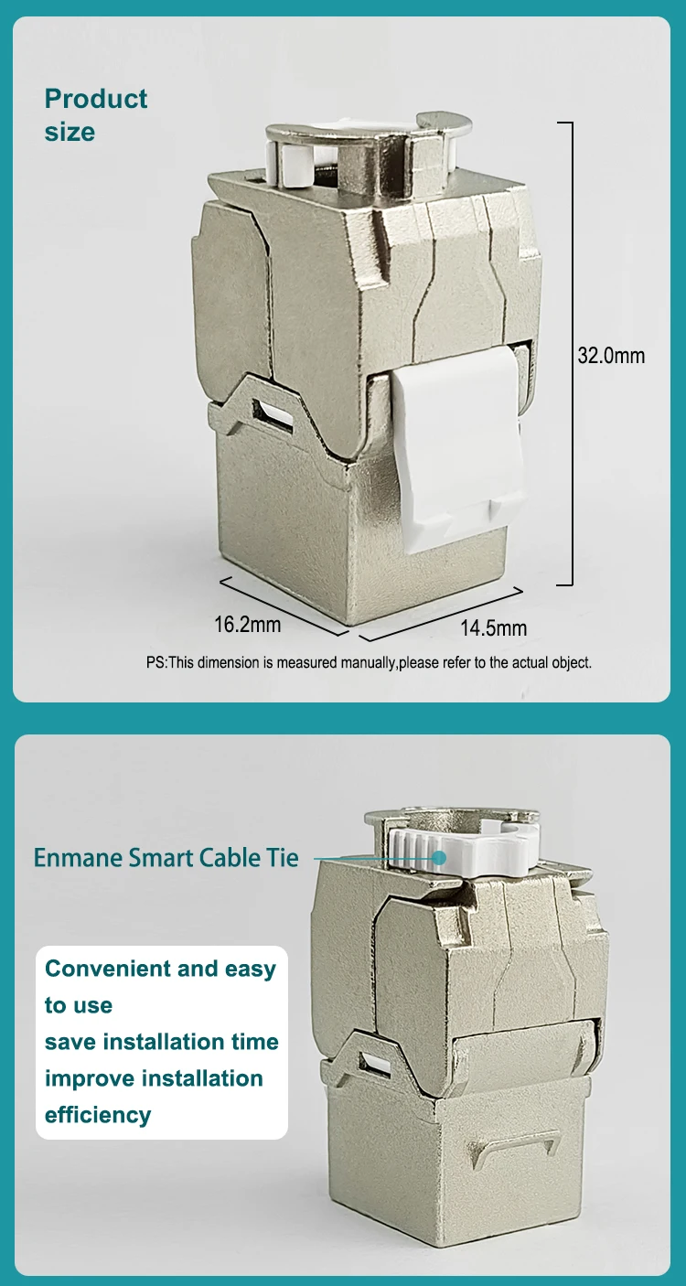 Rj45 Cat5e Cat6 Cat6a Network 180 Degree Toolless Keystone Jack For Lan