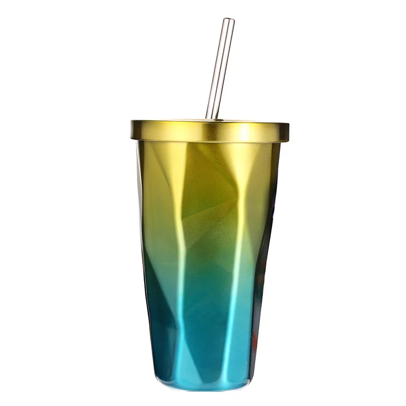 Wholesale Amazon Customizable Gradient color Moscow Mule Mug Stainless Steel Double Walled Stainless Steel Beer Cup