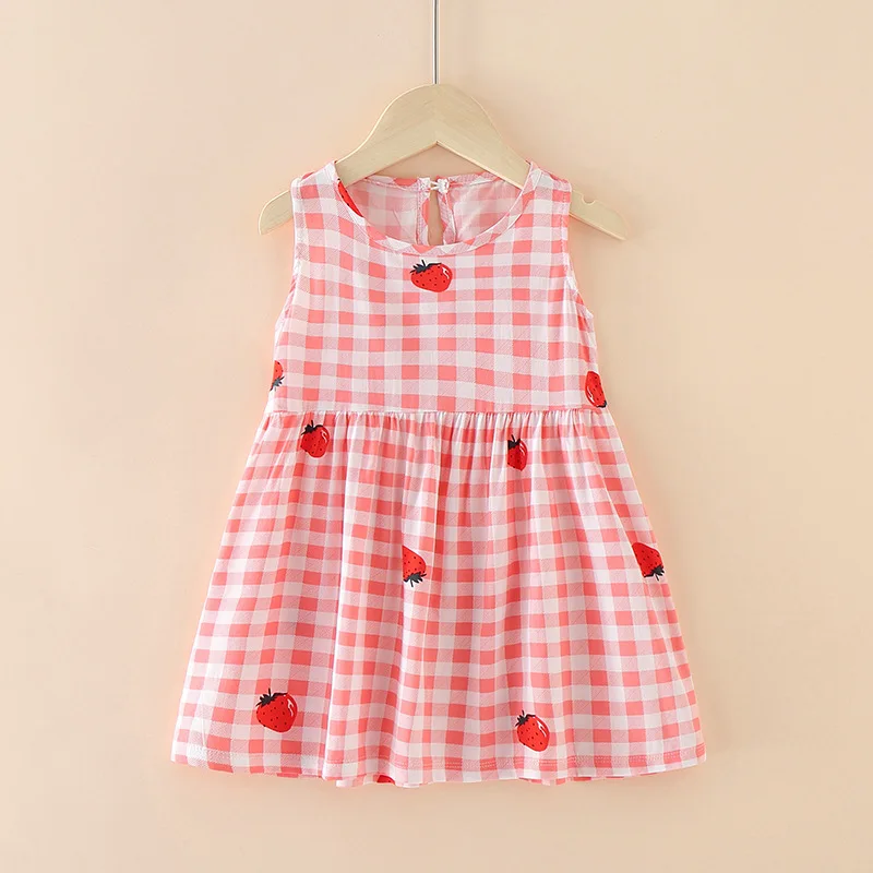 Summer Kid Girl Clothing Sleeveless  Little Girl Dress New Style Lovely Printed Baby Girl Dress