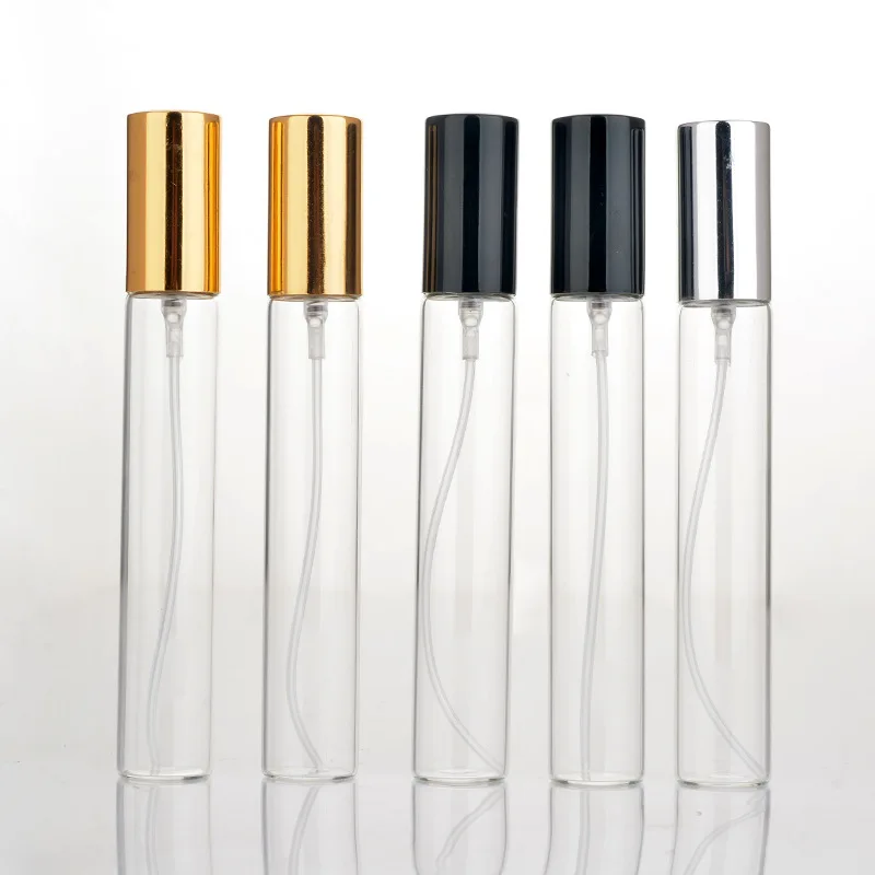Mini Modern Transparent Glass Spray Bottle 1ml 2ml 4ml Capacity with Frost Screen Printing Matte Finish and Screw Pump Empty