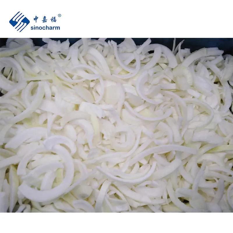 Sinocharm BRC a Approved High Quality 5-7mm Wide IQF Sliced Onion Peeled Frozen Fresh for Cooking