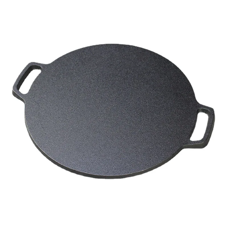 Mcooker Korean Style Pre Seasoned Cast Iron Frying Grill Pan Camping Plate Grilling Wok
