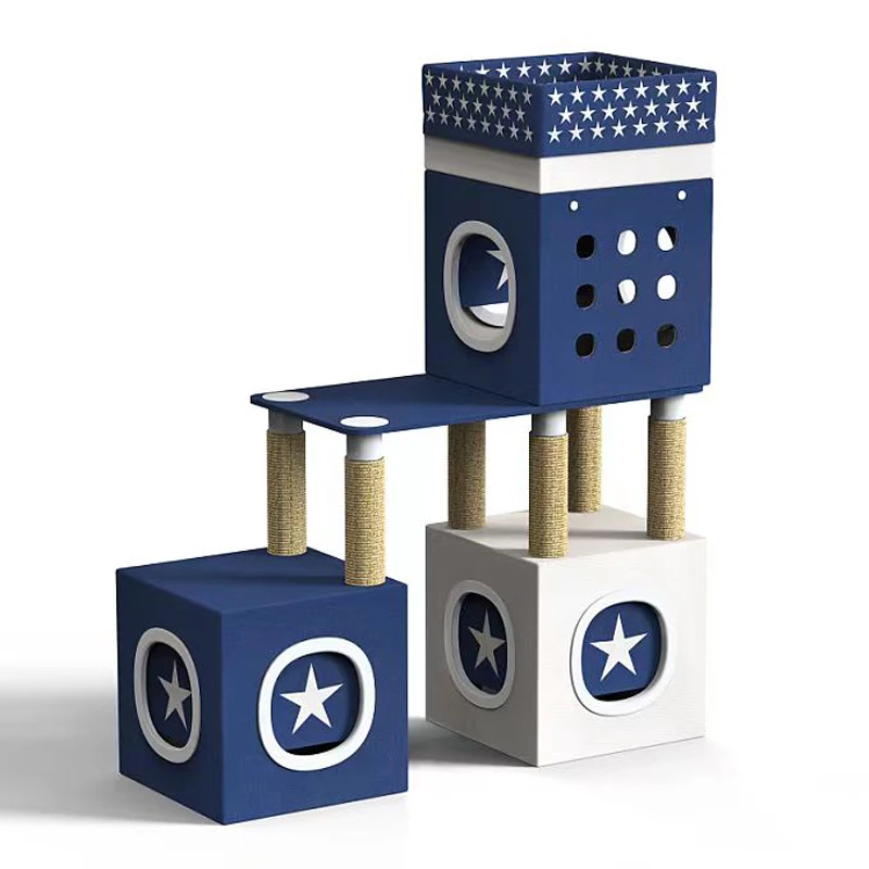 New Pet Cat Tree for Large Cats House Scratcher Tower Upgraded Cardboard Cat Castle