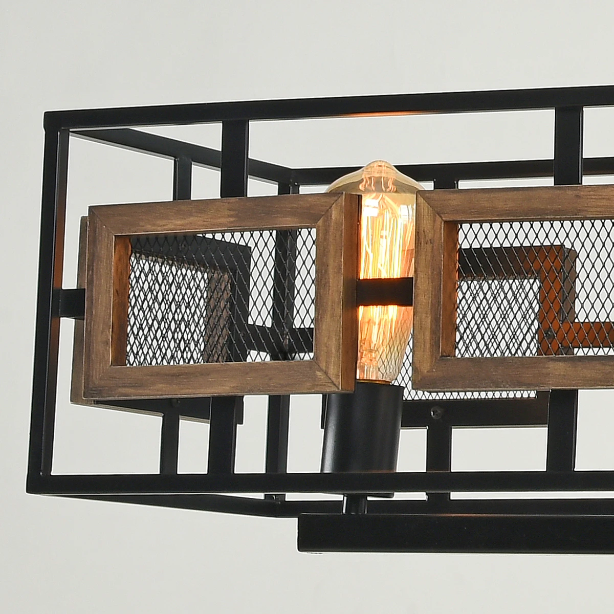 Modern Farmhouse Style Black Finish Kitchen Island Light For Dining