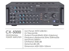 Widely Used Model CX-5000 2 Channels Output Power 50 Watts Professional Audio  Amplifier