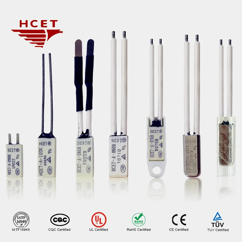 HCET-A Series TB05 KSD9700 Bimetal Thermal Switch Electric Power Motor Thermal Protectors Temperature Switch for Battery Pack