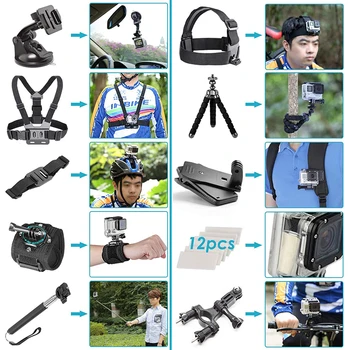 50 in 1 Camcorder Kit for Go Pro H Ero 9 8 7 6 5 4 3+ Action Camera Accessories detail image