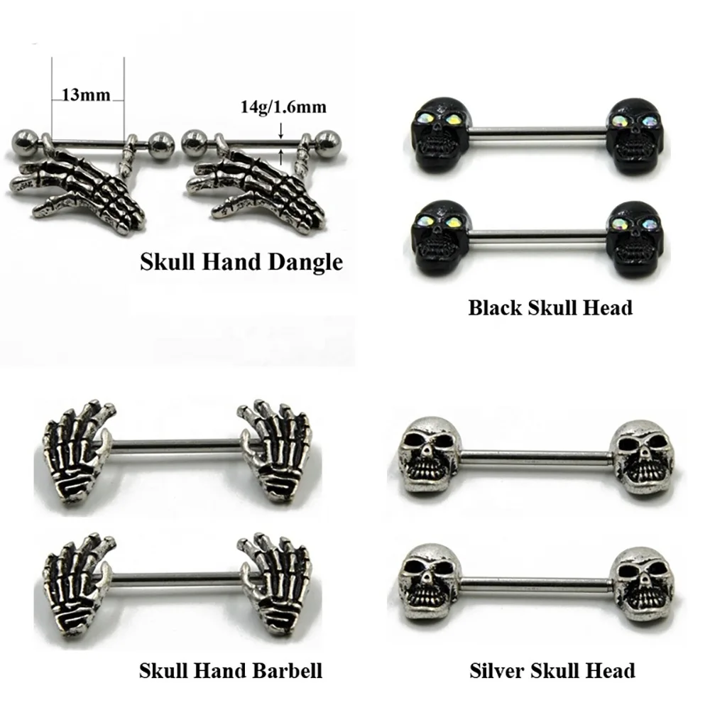 Set 2 Piercing Capezzolo A Stella In Acciaio 316L &ndash; Gioielli Body Piercing Unisex Con Chiusura A Sfera