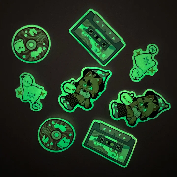 VOGRACE 2024 Glowing Fluorescence Stickers Custom Cute Glowing Keyboard Stickers for Kids