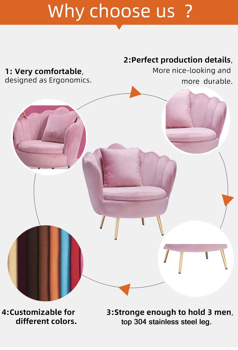 accent chaise lounge chairs on High Back Fabric Velvet Modern Recliner Chaise Lounge Living Room Leisure Metal Arm Sofa Chair Dining Luxury Accent Chair Buy Modern Velvet Arm Upholstered Armchair Accent Chair Luxury Stainless Steel Poltronas Mesa