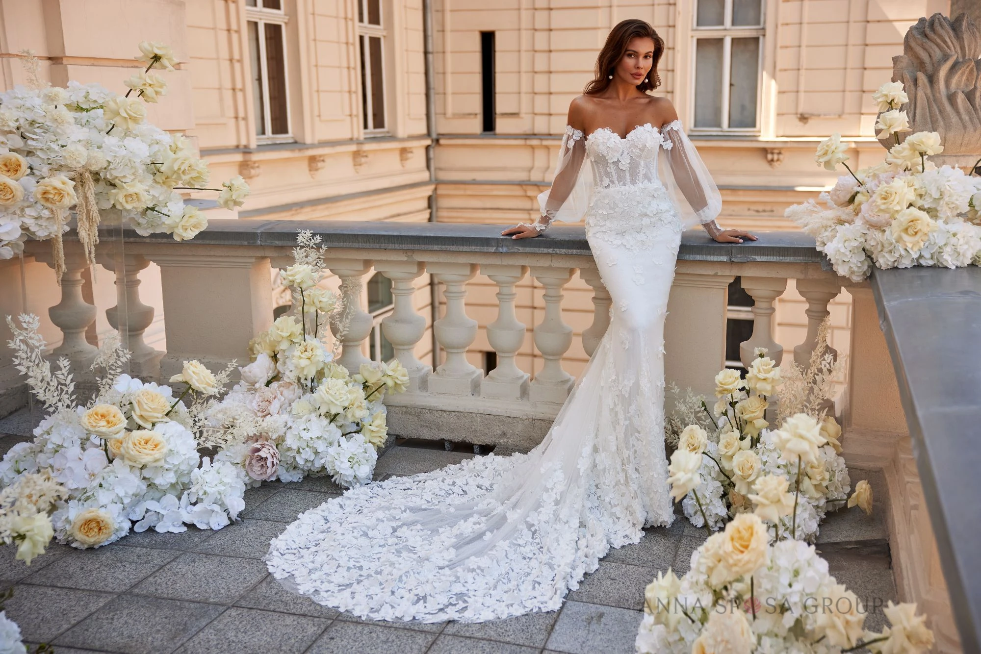 Modern Women's Mermaid Ball Gown Lace Decorated Evening Party and Wedding Dress 2023 Bridal Gown Vestido De Noiva