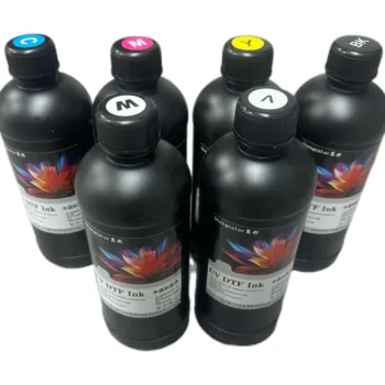 CMYK+W+V UV DTF Ink, UV DTF Glue, Ink and Varnish UV DTF Printers Are Suitable for XP600, I1600, I3200UV DTF Inks