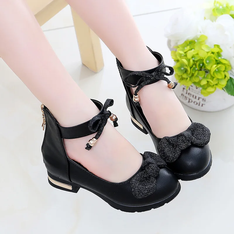 Girls' Heels Flower Girl Shoes Formal Shoes Princess Shoes Leather PU Portable