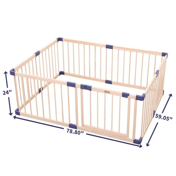 Foldable Baby Playpen For Toddlers Expandable Wooden Play Fence Large Wood Playpen Safety