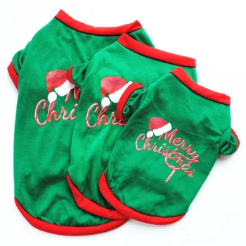 Fashion Good Looking Dog Christmas T-shirt Pet Cotton Christmas Vest Gift Dogs Clothes