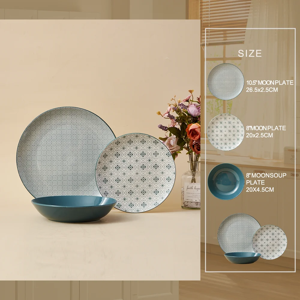 Durable Eco-Friendly Simple Style Porcelain Dinnerware Set Dishwasher Safe Ceramic Tableware for Home Hotel Parties Food Serving