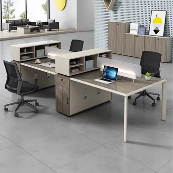 High Quality Modern Office Workstation 4 Person Office Desk Office Table With Drawer For Staff