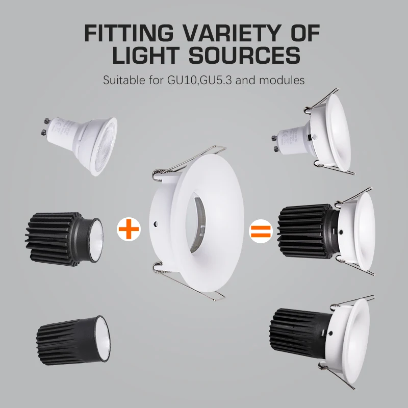 TOSEO Customized Recessed Anti-Glare Waterproof Bathroom Led  GU10 Downlights Ip65 Down Lights