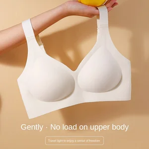 Women's Seamless Wire-Free Breathable 3/4 Cup Push-Up Anti-Sagging Thin Bra with Adjustable Straps Spandex/Nylon Material