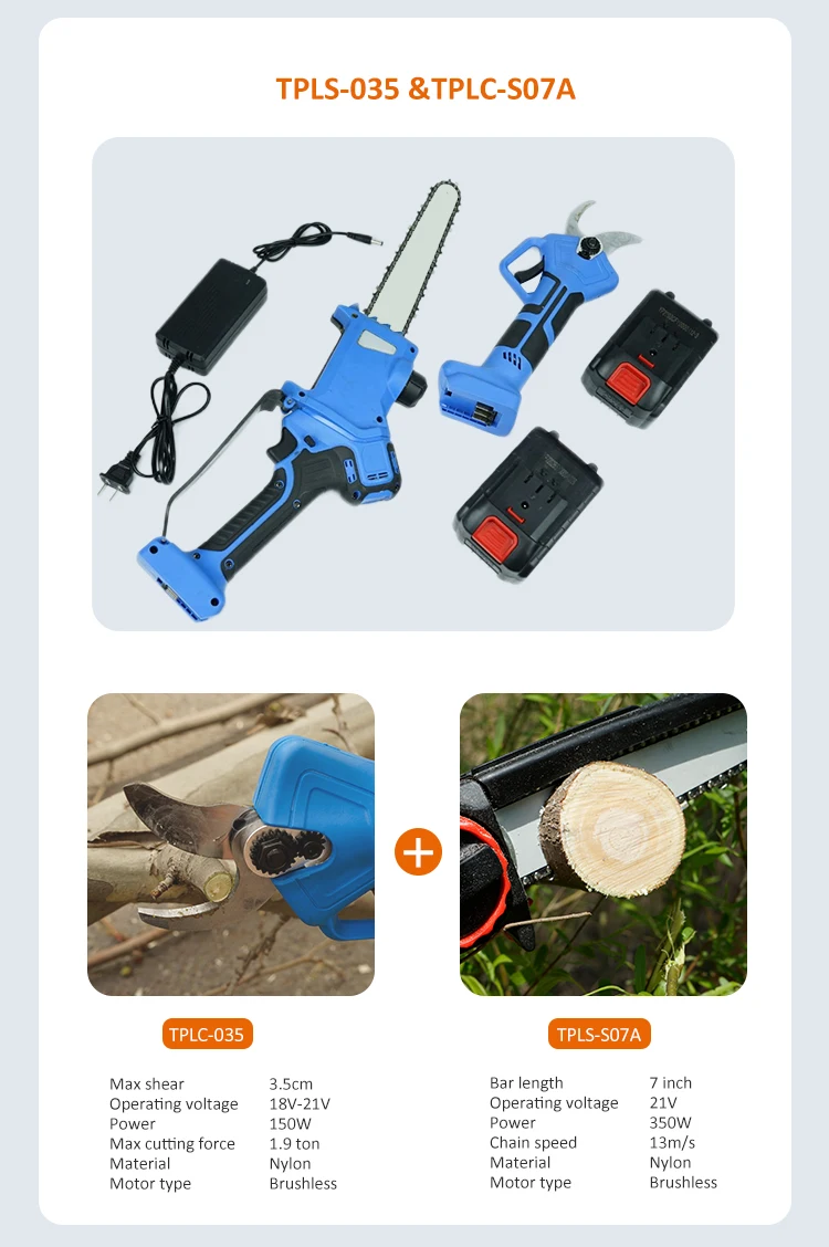Combination Cordless Electric Pruner Battery Chainsaw Electronic Tool