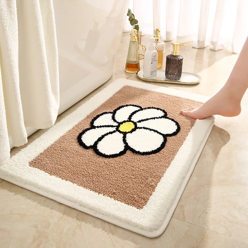 100% Polyester PVC Backing Custom Environmental Protection Bathroom Non Slip Mat Living Room Bedroom Bathroom Rugs