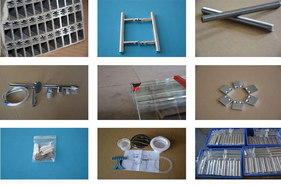 Clear Tempered Glass for Frameless Shower Doors Industrial Decorative Hollow Structure Bathrooms