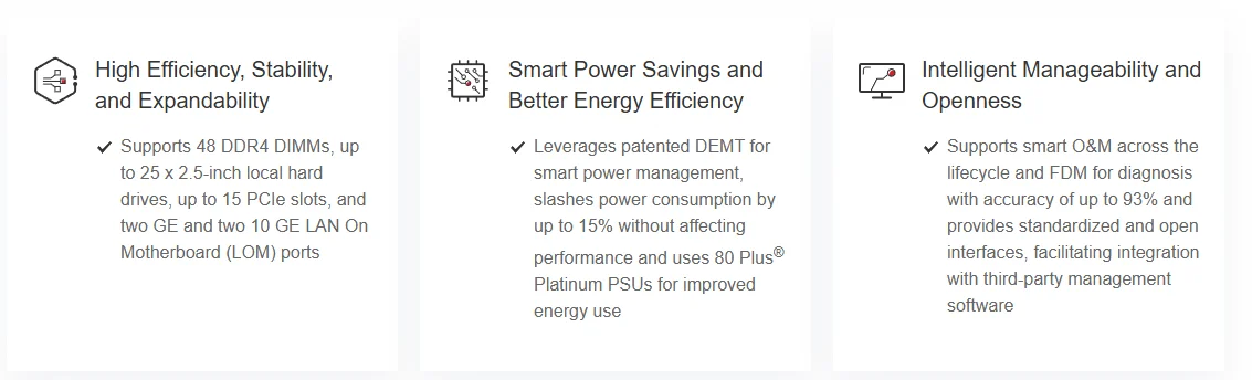 FusionServer 5885H V5 1st/2nd Gen DDR4 2.5-inch SAS/SATA 4U Socket Rack Server with 900W Psu