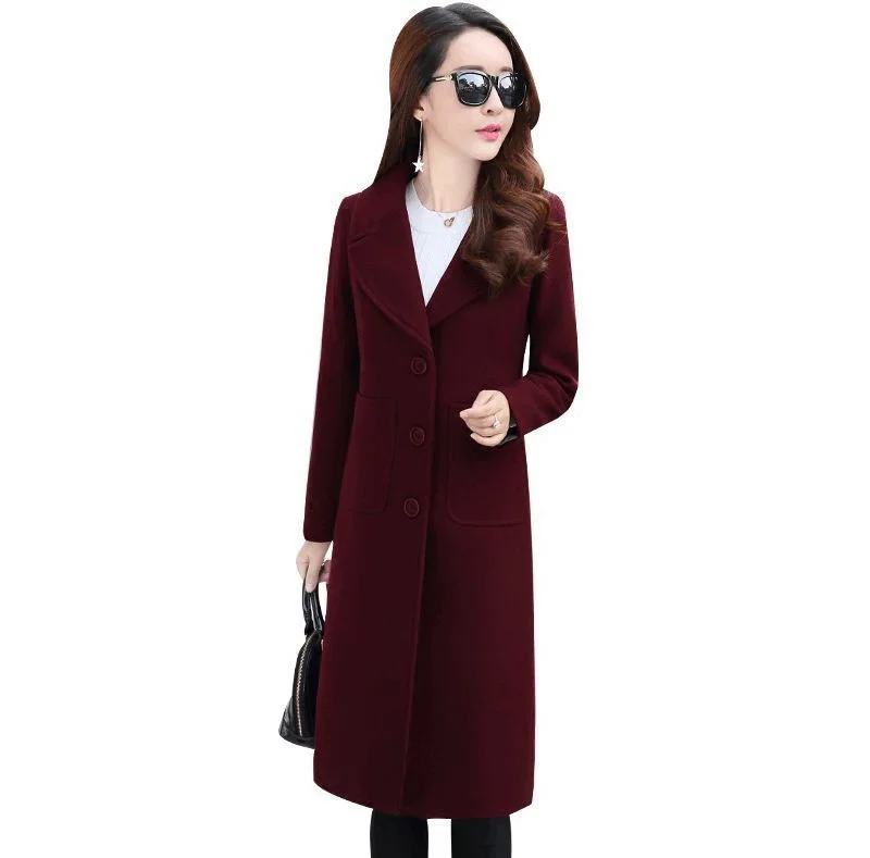 CCOOfhhc Cappotto Di Lana Da Donna, Lungo, Caldo, Invernale, Alla Moda, Elegante, Tinta Unita, Trench Con Cintura, Cappotto Lungo, A Maniche Lunghe, Giacca Invernale, Nero , XXXL - copertina
