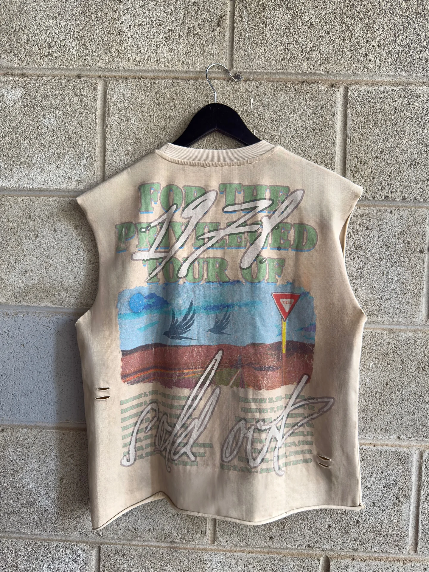 Men's Sun Faded Street Sleeveless Vest Custom Antique Graphic T-shirt Rhinestone Studs DTG Printed 200 Gram Fabric Weight Crop gallery 3