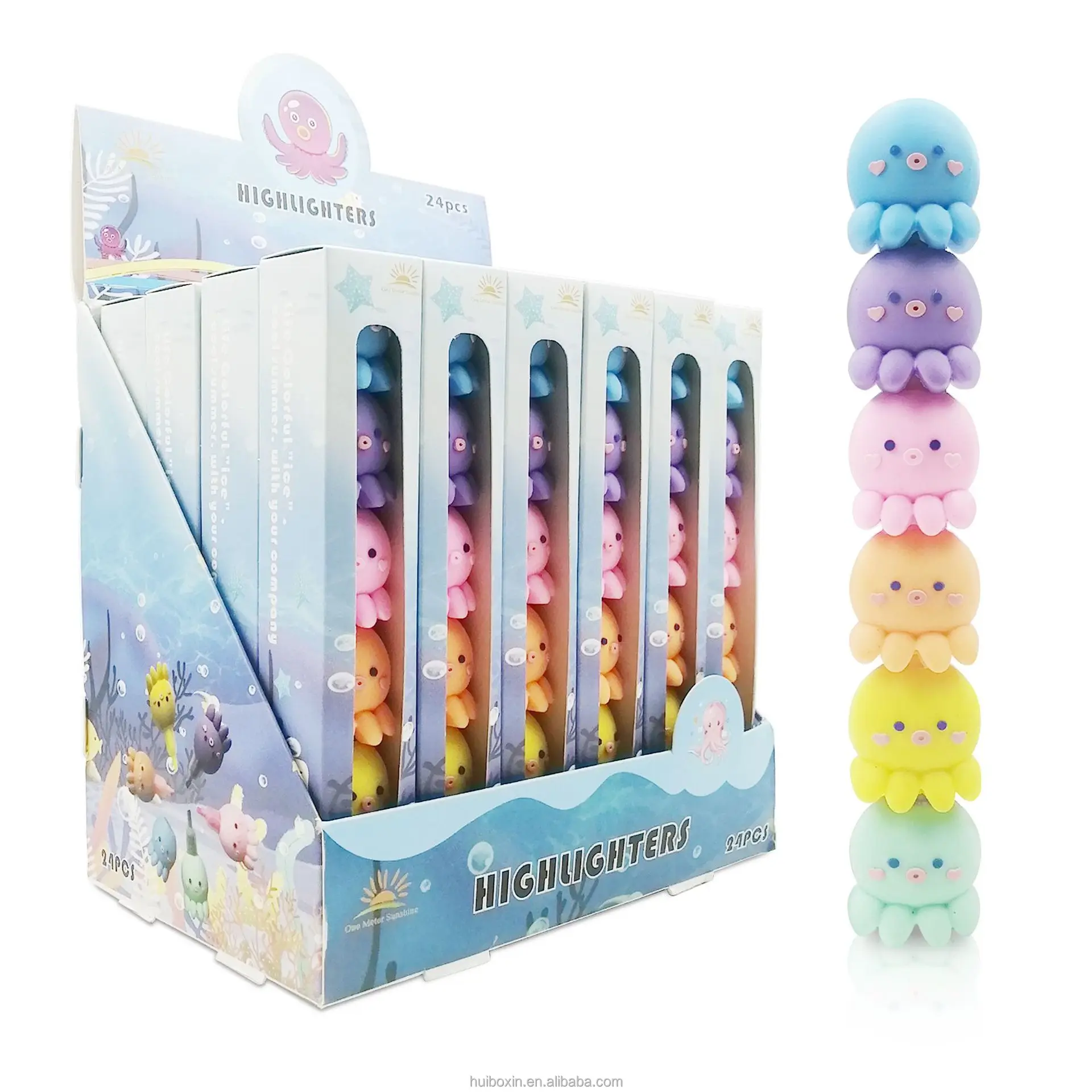 KYYGKY 36 Mini Surligneurs Bonbon Pastel Kawaii Pailleté Pointe Fine 6 Couleurs