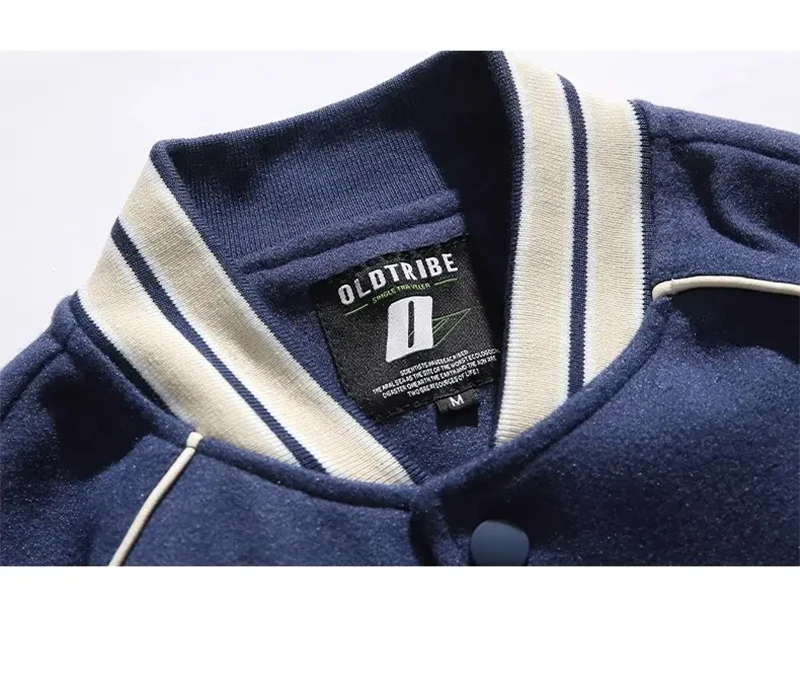 High Quality Chenille Embroidery Varsity Jacket Men Custom Logo Chain Patch Letterman Jacket Bomber Baseball Vintage Jacket gallery 4