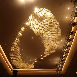 Custom Made Modern Luxury Crystal Glass Chandelier Large Oval Pendant Light for Banquet Hotel Hall Decor