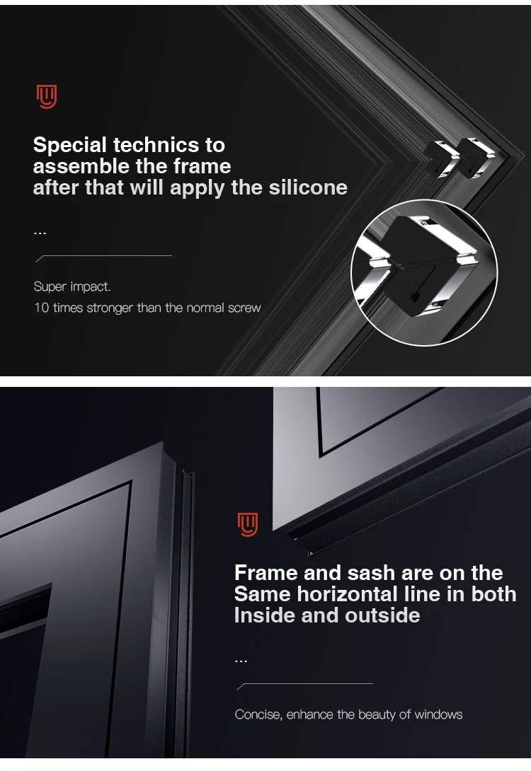 As2047 Commercial Thermal Break Aluminum Double Glazed Windows