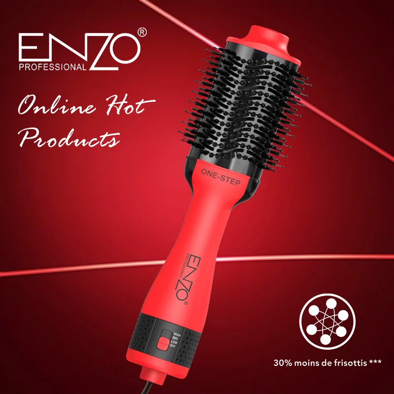 ENZO EN-4115A 3 in 1 Hair Dryer Brush Set - Curling, Straightening