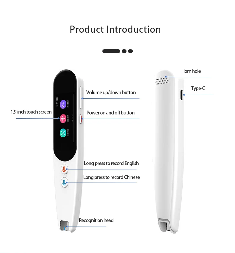 Digitalizar tradutor caneta touch screen suporte wifi chinês