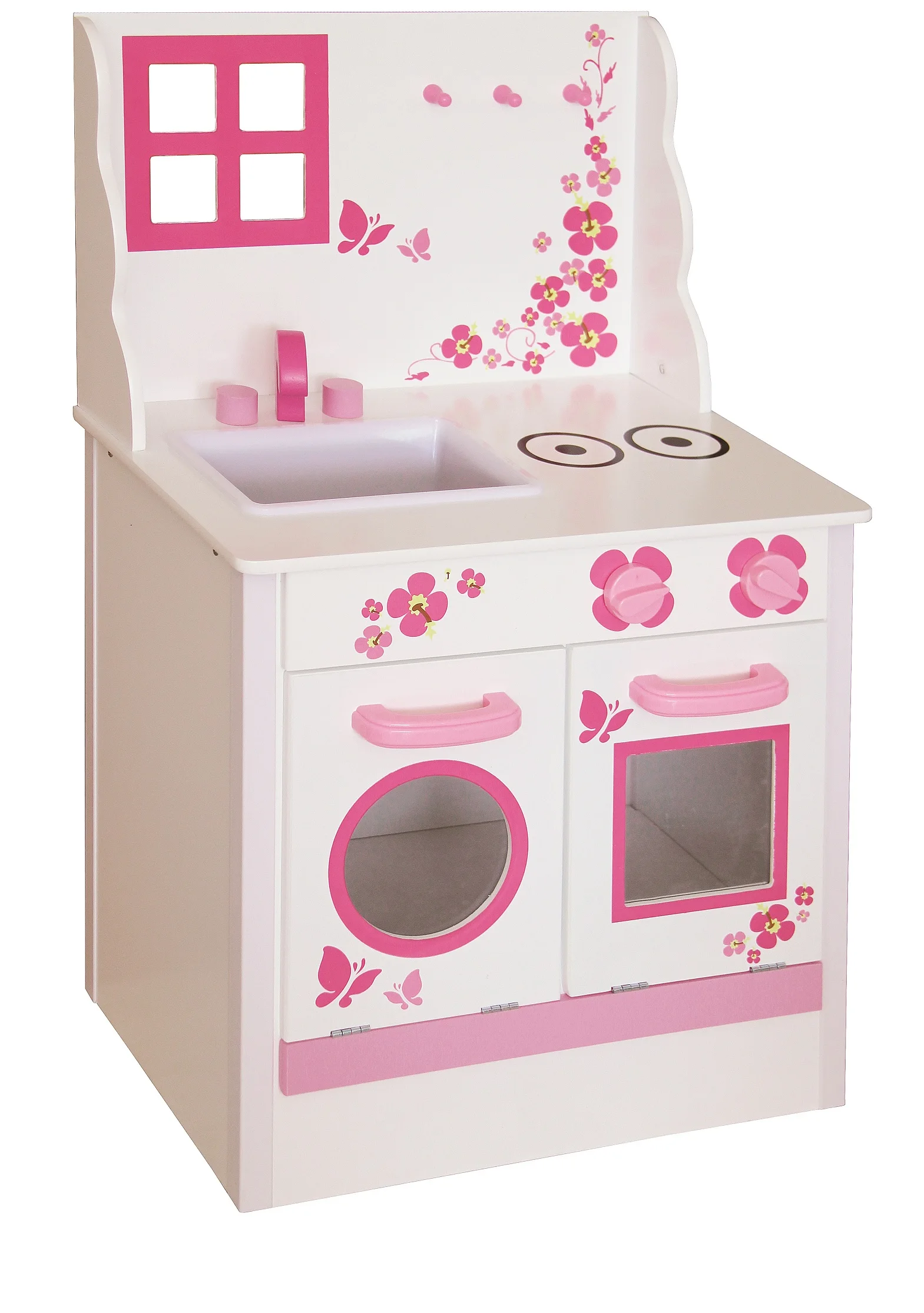 Pink Plum Toy Kitchen Plum 2-in-1 Wooden Dollhouse And Play Kitchen