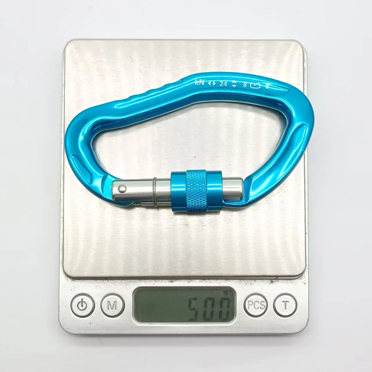 24KN 7075 Aluminium Climbing Hook CE Certified Swivel Safety Carabiner with Lock for Rock Climbing