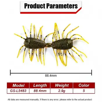 CHEERY Artificial Worm-Shaped Soft Lure Insect-Style Wacky Rig Bait for Bass Fishing 8-Piece Pack – Soft Lure – view 4