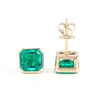 14k yellow gold lab gemstone earring