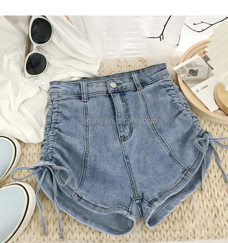 Gathering Straps High Waist Hot Girl Drawstring Denim Shorts Women's 2022  Summer New Denim Wide Leg High Street Hot Pants - Buy Women's Denim  Shorts,Women's Stretch Jeans,Ladies Fashion High Waist Denim Shorts