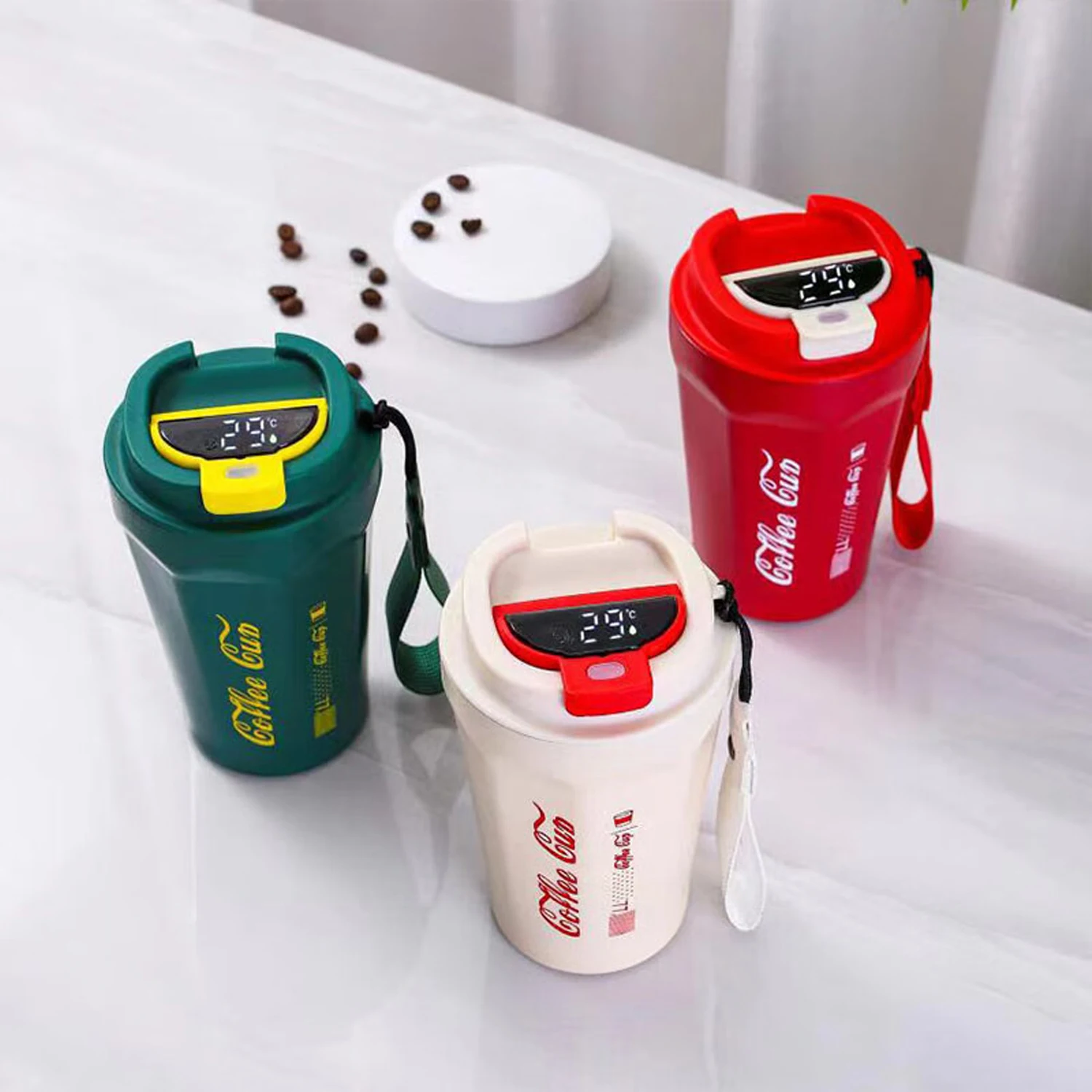 Custom Logo 380ml 510ml Smart Led Temperature Display Stainless Steel Vacuum Coffee Cup Insulated Thermal Mug