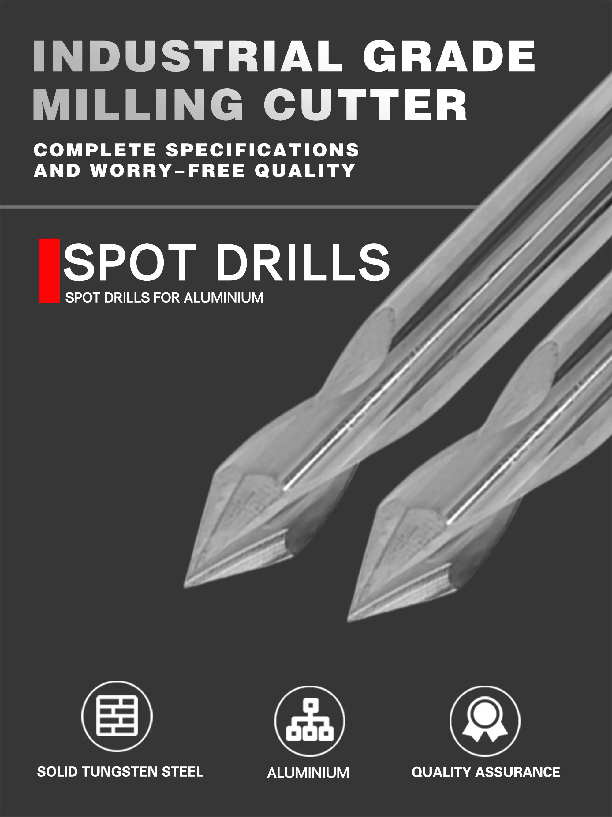 Hongyu Carbide 90 Dregerss Spot Drill Bit Carbide Spot Drill Milling