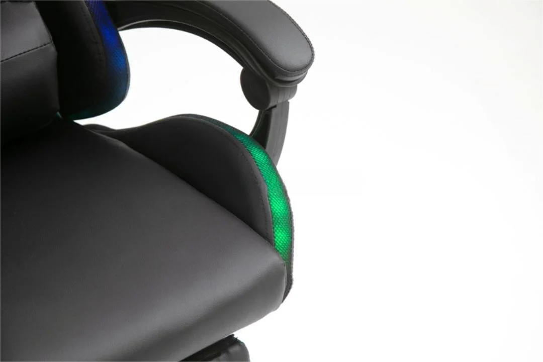 Cheap Full White Pu Leather Computer Pc Game Chair Silla Gamer Led Rgb