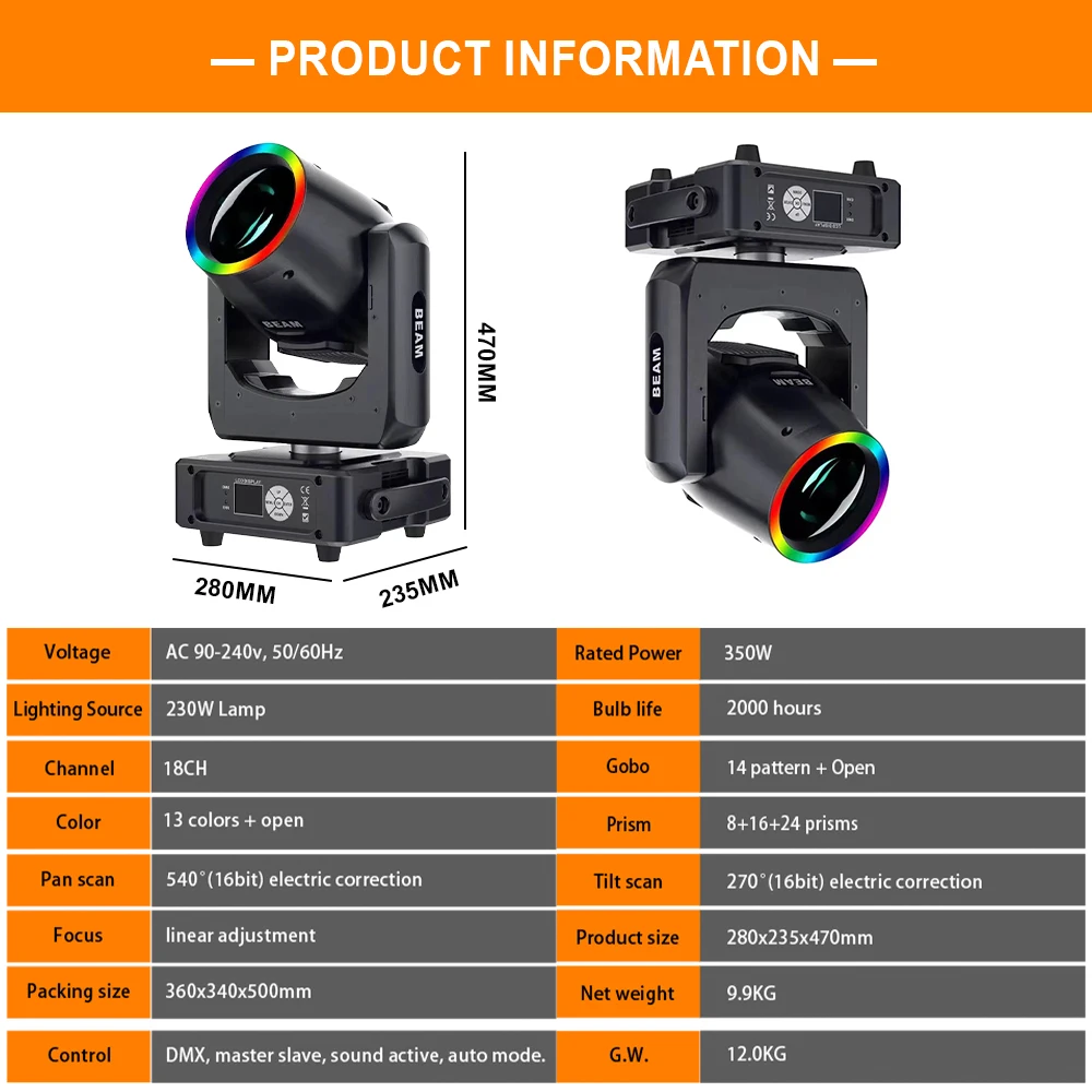 Fast Shipping Sharpy Beam 230 16 Prism 7r Beam DMX Moving