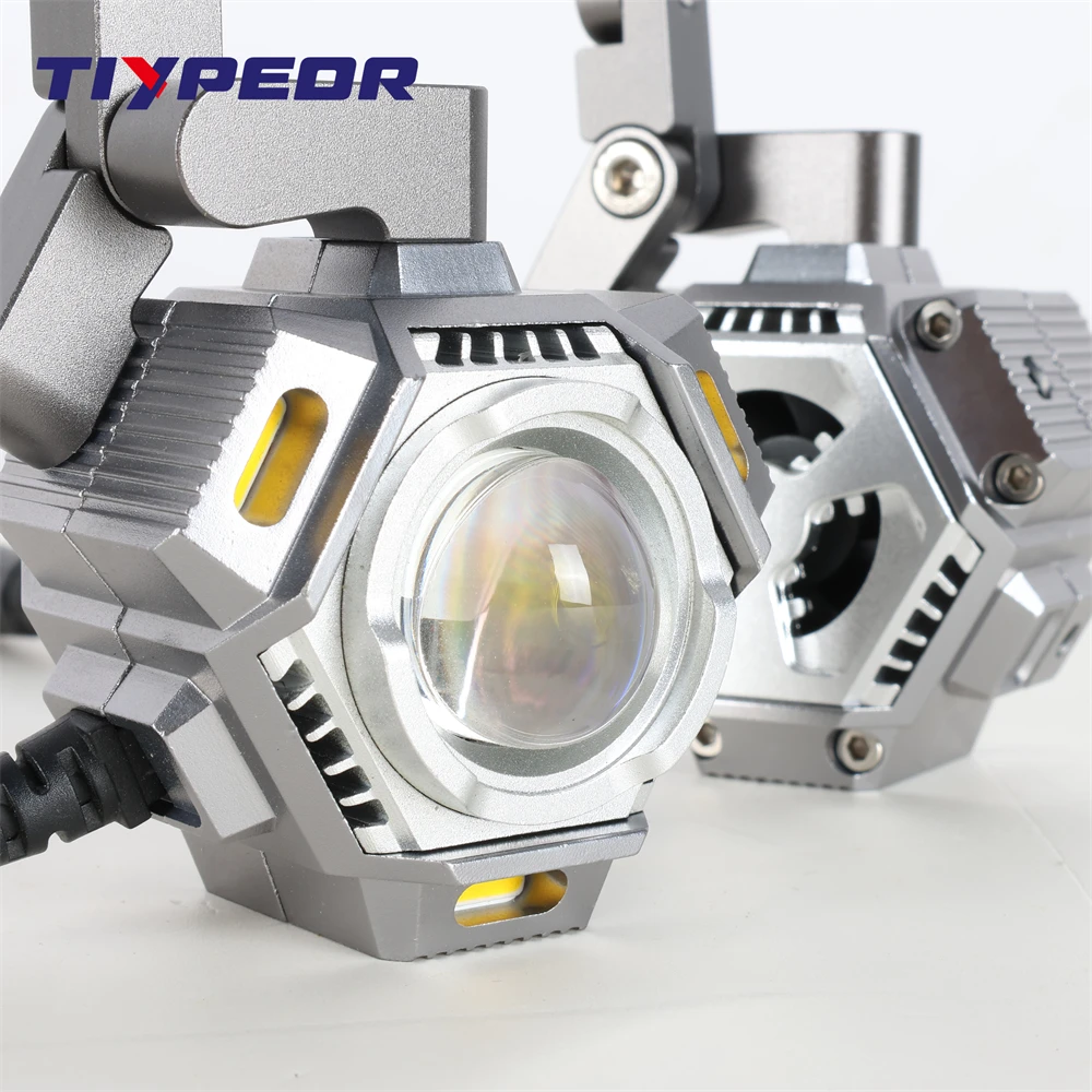 TIYPEOR Motorcycle LED Headlight Spotlight Auxiliary Fog Light CNC Aluminum Headlamp for Electric Vehicle ATV UTV Off-Road Motor supplier