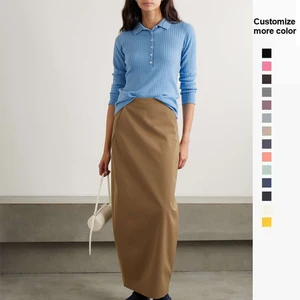 Women's Casual Long Sleeve Retro Lapel Sweater for Spring and Autumn Solid Color Knitwear Knitted Women Cardigan