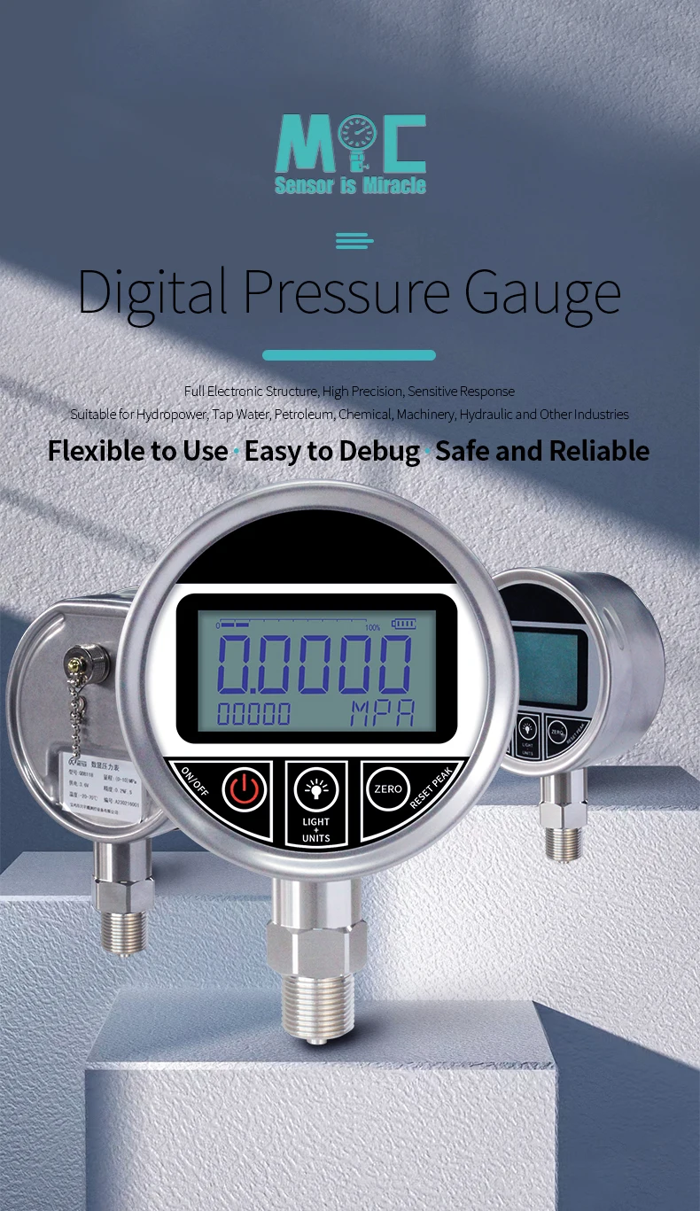 Pressure Sensor Display Gauge Digital Display Pressure Gauges - Buy ...