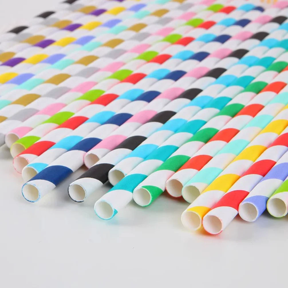 6mm*197mm Custom Colorful Disposable Biodegradable Paper Straws Paper ...